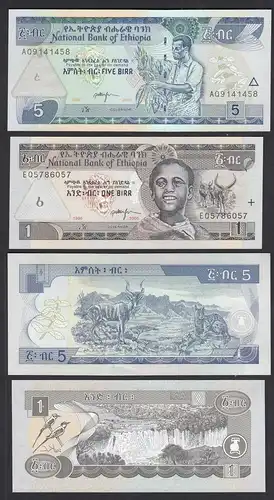 Äthiopien - Ethiopia 1 + 5 Birr Pick 1998/2006 UNC (1)   (31878
