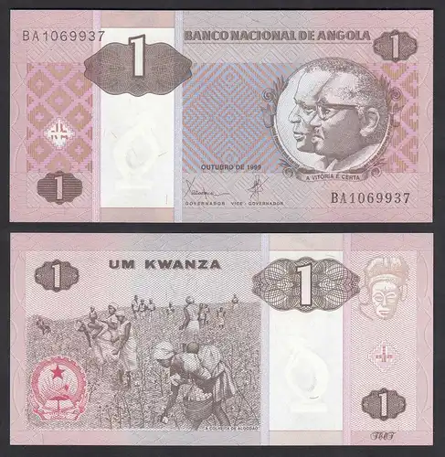 Angola 1 Kwanza 1999 Banknote Pick 143 UNC (1)   (31880