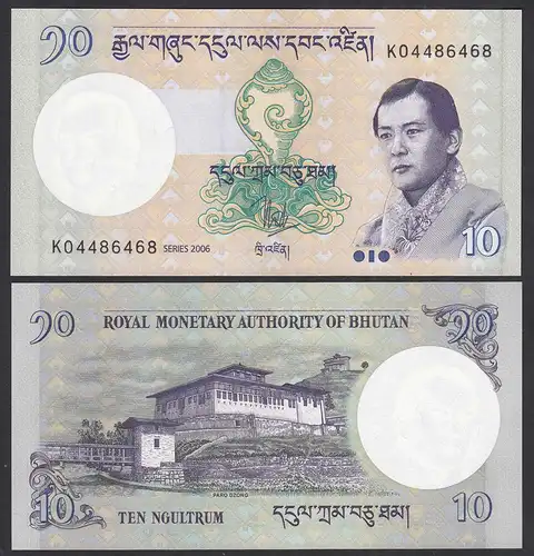 Bhutan - 10  Ngultrum Banknote 2006 UNC (1) Pick 28a  (31884