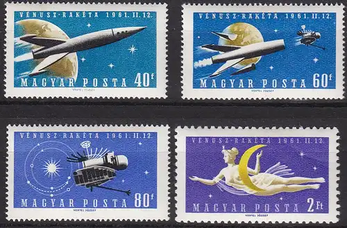 Ungarn - Hungary 1961 Mi. 1758-61 postfrisch Raketenstart zum Venus   (c148