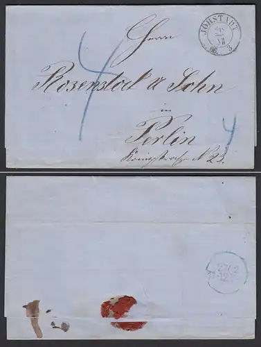 JÖHSTADT 1866 alter Umschlag nach PERLIN   (31795