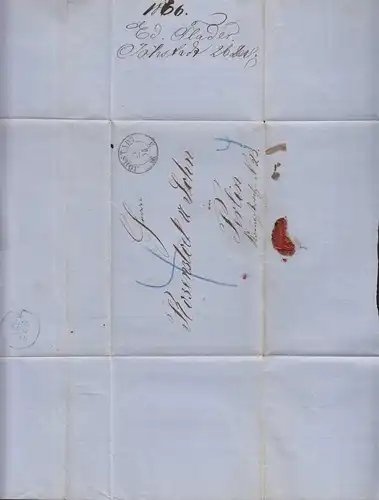 JÖHSTADT 1866 alter Umschlag nach PERLIN   (31795