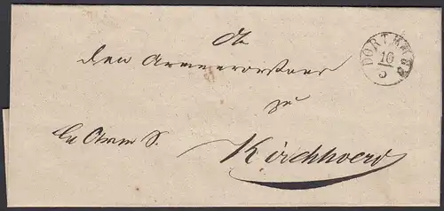 Preussen Umschlag DORTMUND R1 nach KIRCHHOVEN   (25603