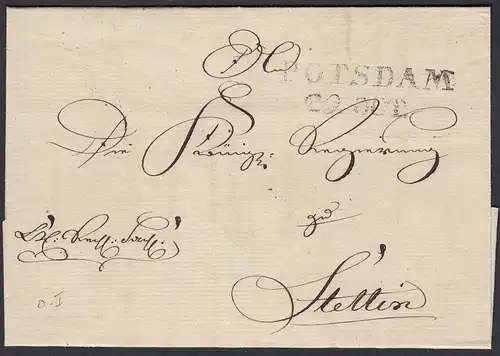 Preussen Umschlag ca. 1817 POTSDAM L2 - STETTIN    (25616
