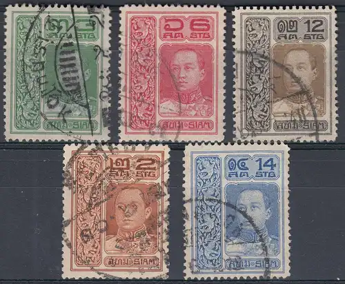 Siam - Thailand 5 Marken aus 1914 gestempelt siehe photo   (27249