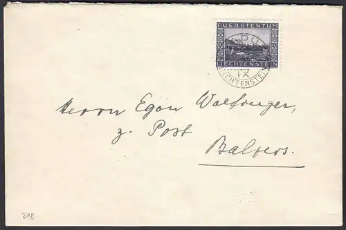 Liechtenstein 1943 Brief Einzelfrankatur Mi. 218    (22734