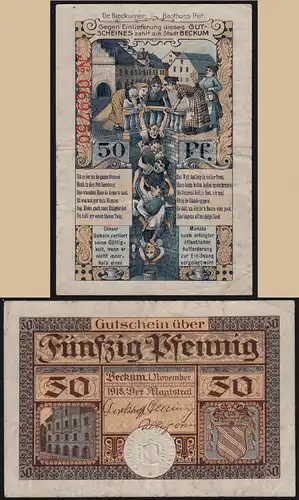 Westfalen Beckum 50 Pfennig Notgeld 1918   (16040