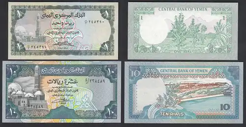 Jemen - Yemen 1 + 10 Rials (1983/90) Pick 16b + 23 UNC (1)     (31934