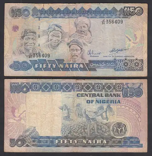 Nigeria 50 Naira Banknote (1984-2000) Pick 27b sig.9  VG (5)    (31946
