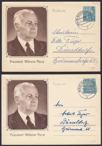 DDR 2 Stück Ganzsachen P67 Wilhelm Pieck 1956 von Niederschönhausen (20268