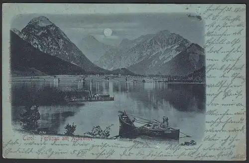 AK Österreich Mondschein Litho Pertisau am Achensee Tirol 1900     (20274