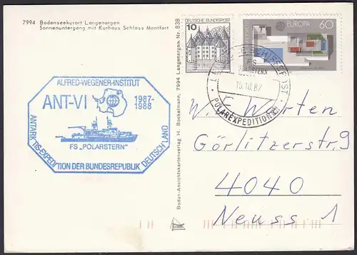 AK Schiffspost POLAREXPEDITION 1987 FS POLARSTERN      (20468