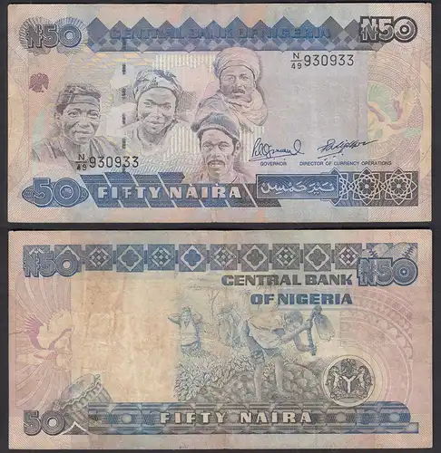 Nigeria 50 Naira Banknote (1991) Pick 27c sig.10 - VF (3)      (31978