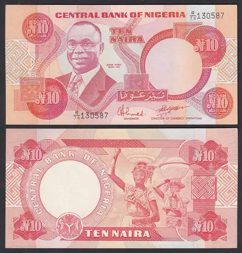 NIGERIA - 10 NAIRA Banknote  PICK 25d (1984-2000) XF (2) sig. 9    (31970