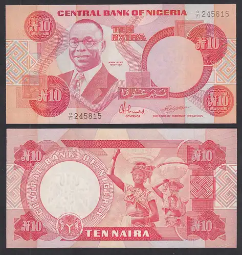 NIGERIA - 10 NAIRA Banknote  PICK 25d (1984-2000) UNC (1) sig. 9    (31971