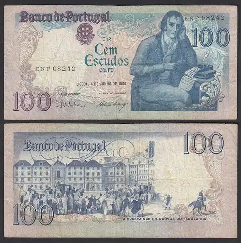 Portugal - 100 Escudos Banknote 1985 - Pick 178e F (4)   (32049