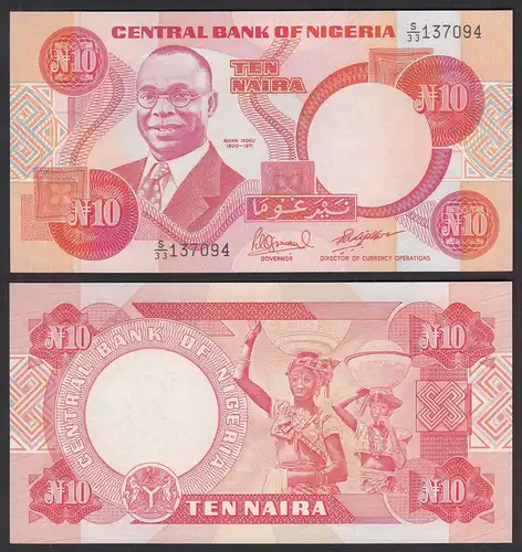 NIGERIA - 10 NAIRA Banknote  PICK 25e (1984-2000) UNC (1) sig. 10    (31974