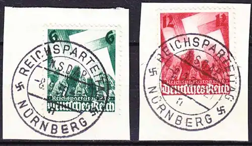 Deutsches Reich 1936 Michel 632-633 Reichsparteitag Briefstück Vollst.  (70467