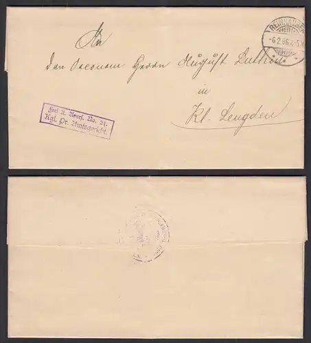 1896 Frei lt.Avers.No. 21 Kgl. Pr. Amtsgericht Reinhausen - Klein Lengden