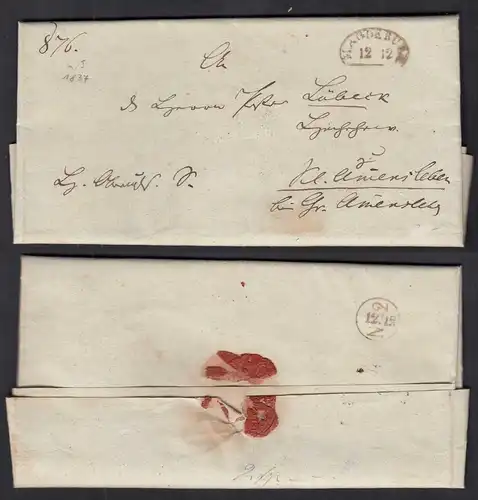 1837 Altbrief MAGDEBURG Bügelstempel nach Klein Ammensleben mit Inhalt   (32094