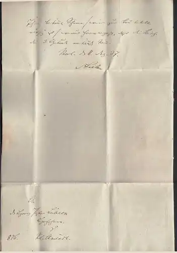 1837 Altbrief MAGDEBURG Bügelstempel nach Klein Ammensleben mit Inhalt   (32094
