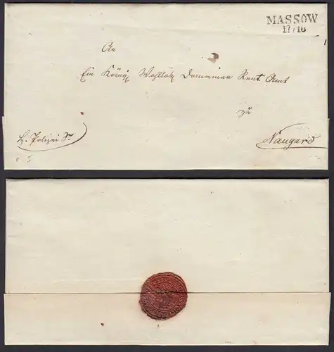 ca.1825 Umschlag MASSOW L2 nach NAUGARD    (32096