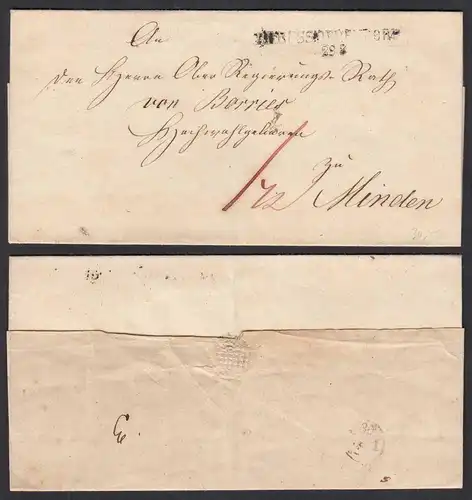 ca.1825 Umschlag PREUSS: OLDENDORF L2 nach MINDEN   (32090