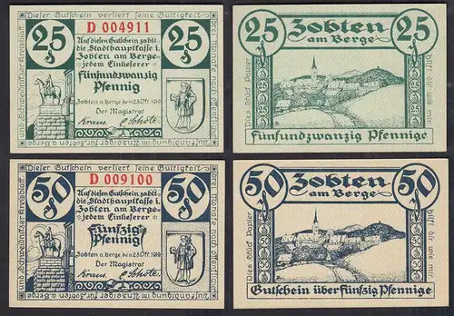 Zobten am Berge 25 + 50 Pfennig Notgeld 1919    (31829