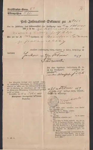 1859 RASZKOW R2 Retour - POST-Insinuations-Document in KROTOSCHIN   (32054