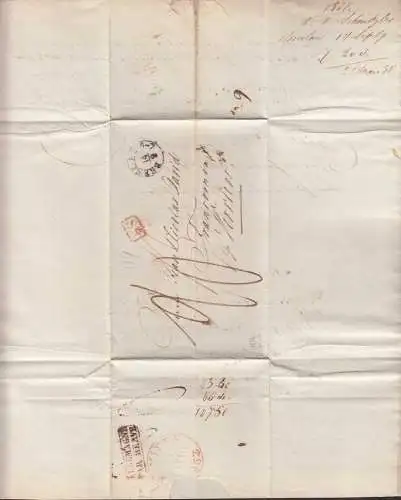 1837 Altbrief BRESLAU ALLEMAGNE PAR HERVE nach VERVIERS Belgien mit Inhalt