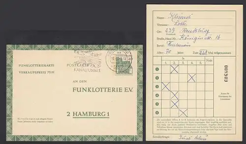 BRD Bund Funklotterie Postkarte FP 12 Rendsburg 1969     (30673