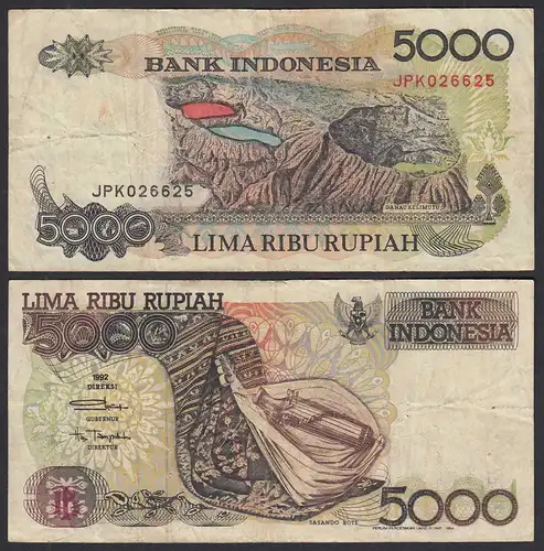 INDONESIEN - INDONESIA 5000 RUPIAH 1992/1994 Pick 130c - F (4)     (32108