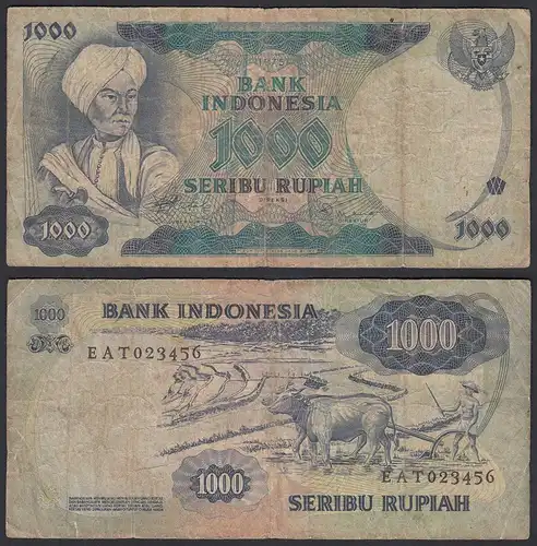 INDONESIEN - INDONESIA 1000 RUPIAH Banknote 1975 Pick 113a VG (5)    (32106