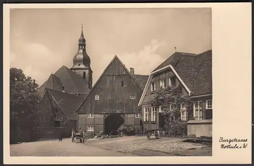AK Nottuln bei Coesfeld Münster Dülmen Burgstrasse mit Gaststätte Denter  (86189