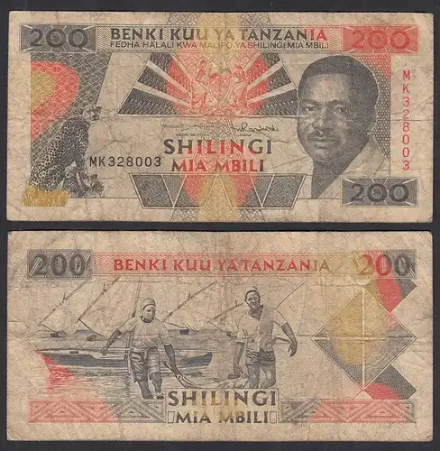 Tansania - Tanzania 200 Shilingi (1993) Pick 25 VG (5)   (32036