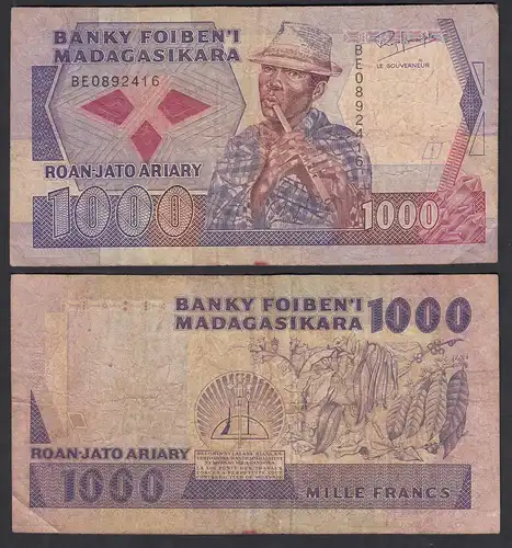 Madagaskar - Madagascar 1000 Francs  (1988-93) Pick 72b F (4)    (32033