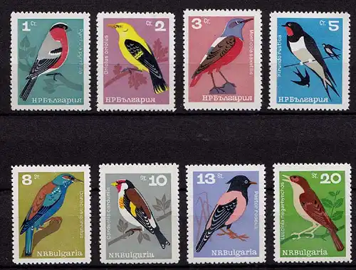 Bulgarien - Bulgaria 1965 Michel 1529-1536 ** Vögel postfrisch MNH   (b350