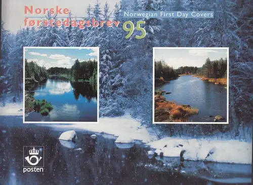 Norwegen - Norway 1995 FDC kompletter Jahrgang im offizielle Jahresmappe