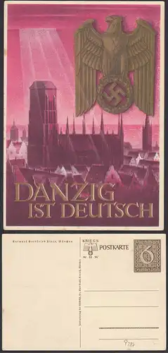 Deutsches Reich 1939 Ganzsache P287 DANZIG ist Deutsch  (32152