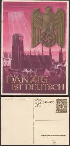 Deutsches Reich 1939 Ganzsache P287 DANZIG ist Deutsch Propagandakarte  (32152