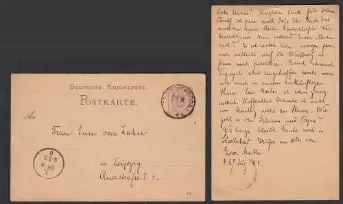 FRIEDRICHRODA Deutsches Reich 5 Pfennig Postkarte nach LEIPZIG  (32200