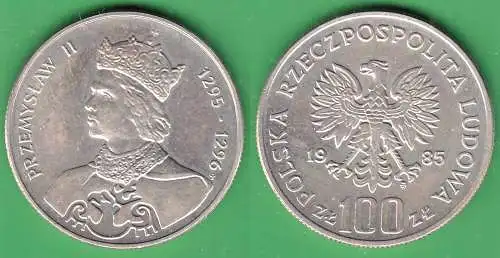 Polen - Poland 100 Zlotych 1985 - PRZEMYSLAW II 1295-1296    (30764
