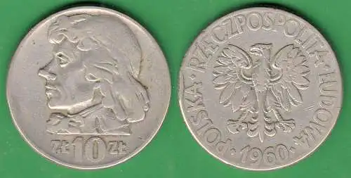 Polen - Poland 10 Zlotych 1960 - Tadeusz Kosciusko    (30767