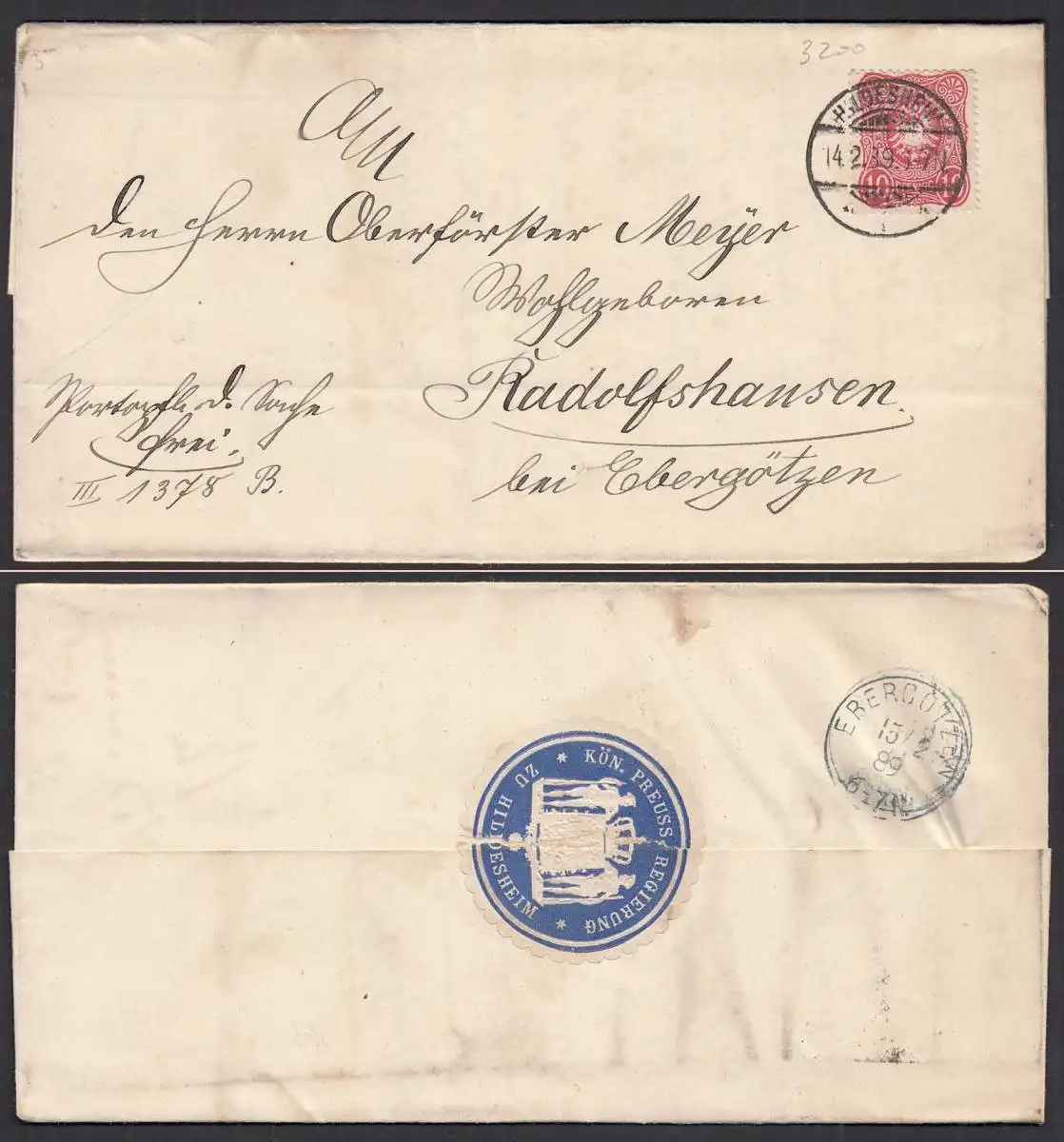 1889 Hildesheim Brief nach Radolfshausen bei Ebergötzen mit Inhalt   (32172