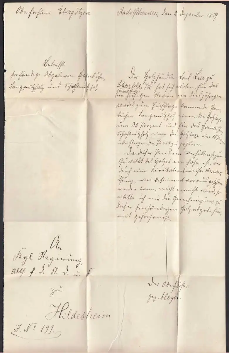 1889 Hildesheim Brief nach Radolfshausen bei Ebergötzen mit Inhalt   (32172