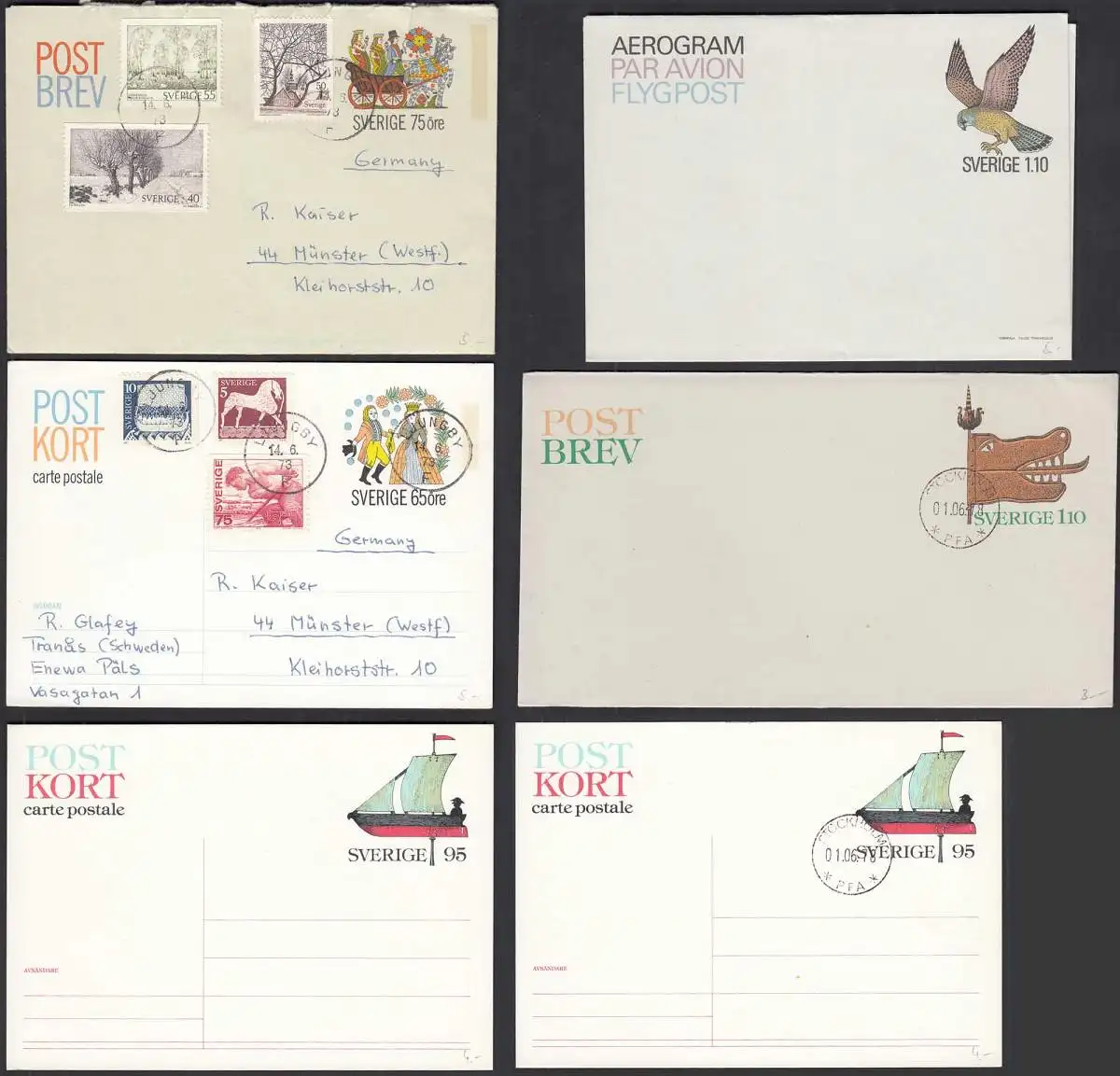 Schweden - Sweden Lot mit 6 Stück Ganzsachen - POSTALSTATIONARY    (32212