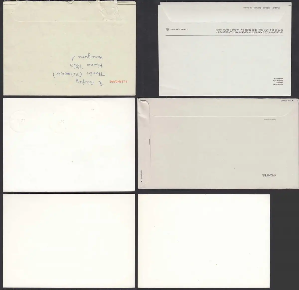 Schweden - Sweden Lot mit 6 Stück Ganzsachen - POSTALSTATIONARY    (32212