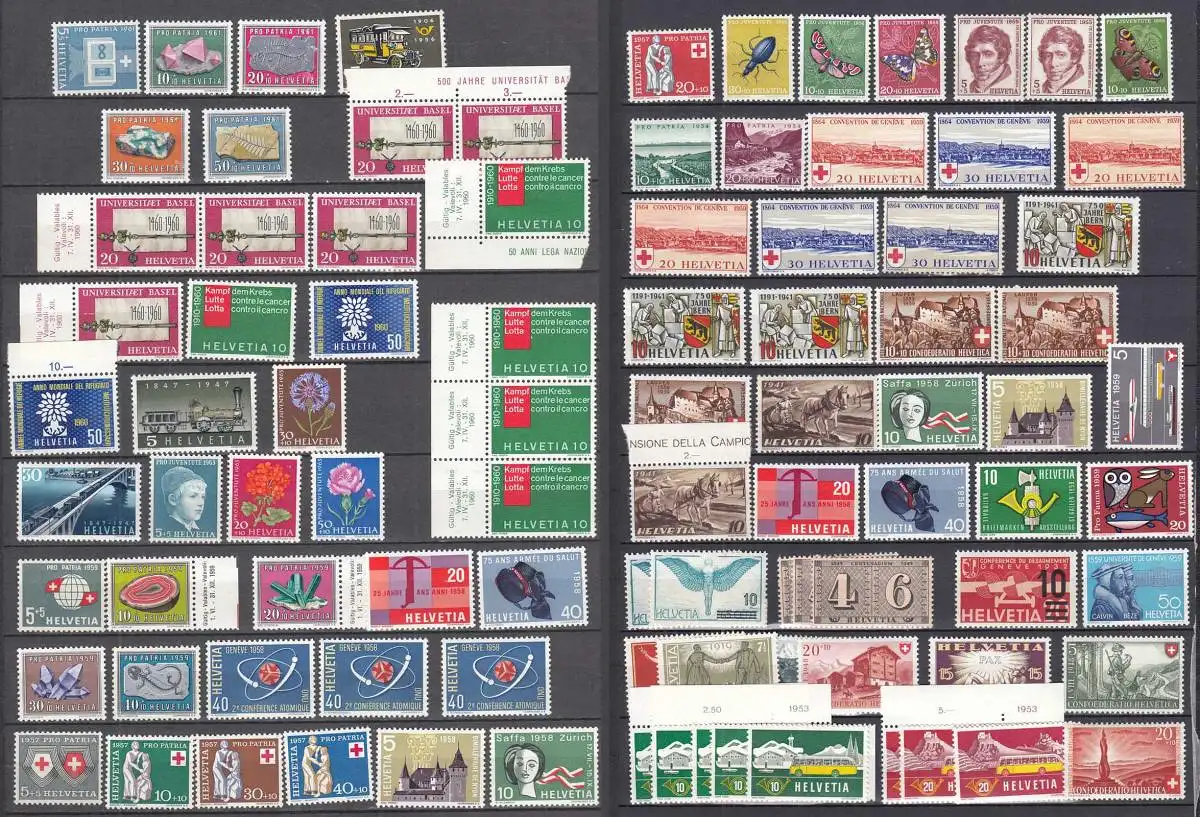 Schweiz  - Switzerland umfangreiches Briefmarken Lot postfrisch + ungebraucht