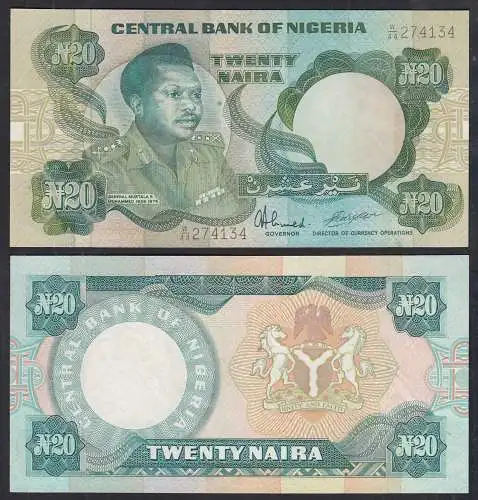 Nigeria 20 Naira Banknote (1984) Pick 26D sig.9 XF (2)    (32112