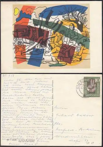 FRANCE F. LEGER peintre français carte rare La partie de campagne   (32349